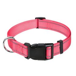 Pink nylon dog collar